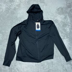 Mondetta Women's L Full Zip Hoodie Black Recycled Nylon H0981